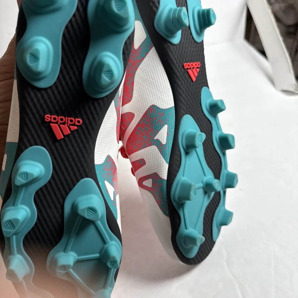 Adidas Soccer X 15.4 Cleats Men Size 8‎ White Neon Sports New Size 8.5